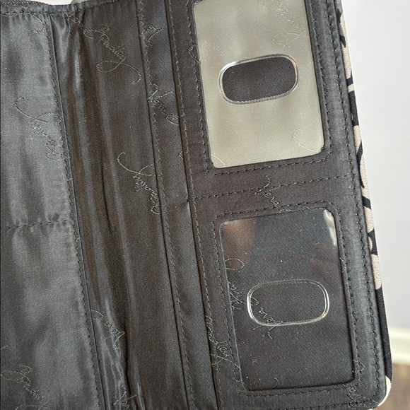 Vera Bradley Turn Lock Wallet Baroque Yellow Gray Black White Floral - Picture 6 of 14